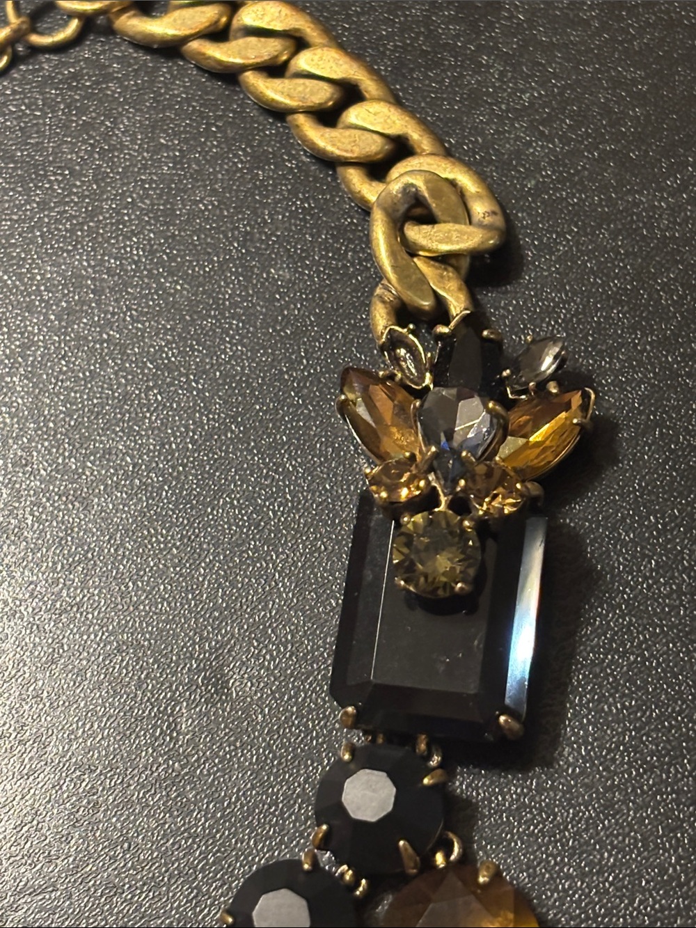 J. Crew Statement Necklace Black, Gray and Yellow Missing a Spike and a Stone - Picture 10 of 17